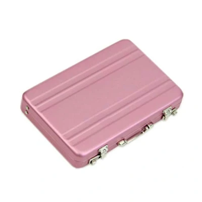 Image of ausuky Mini Aluminum Card Holder Box Case Gift (Pink)