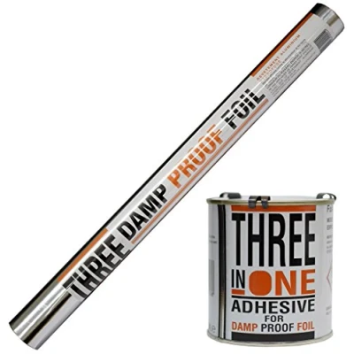 Image of Anderton Damp Proof Foil Lining Paper 10 Metres Plus 500ml Adhesive