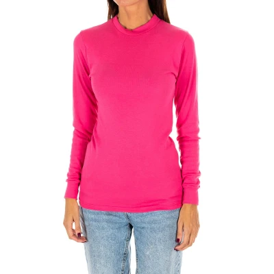 Image of Kisses&amp;Love Womens Long sleeved T shirt with half high collar 1625 M women Pink Size 2XL