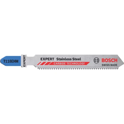 Image of Bosch 3x EXPERT Stainless steel T118EHM Jigsaw Blade (for sheets, Length 83 mm, Professional Accessory Jigsaw)