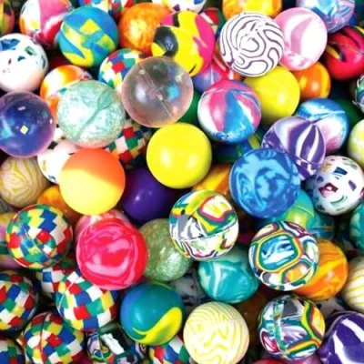Image of HiFEN® Colorful Rubber Bouncy Balls Assorted Designed Party Bag Fillers &amp; Stocking Favor High Bouncing Jet Ball For Kids
