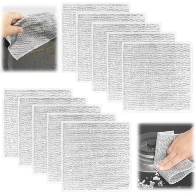 Image of Vicloon 10 PCS Multipurpose Wire Dishwashing Rags for Wet and Dry, Multifunctional Cleaning Cloths, Non Scratch Dishcloth Cloths Kitchen, Reusable Kitchen Dish Towels