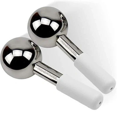 Image of Magic Cool Roller Ball Facial Massage Tools for Face and Neck Ice Globe,Cryo Globes (Steel)