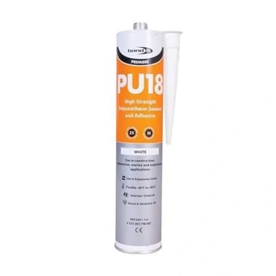 Image of Bond It PU18 Polyurethane Adhesive Sealant High Strength Wood Metal Glass Joint Filler Glue For Concrete Brick Seals and adheres Non Shrinking Grab 310ml (White)