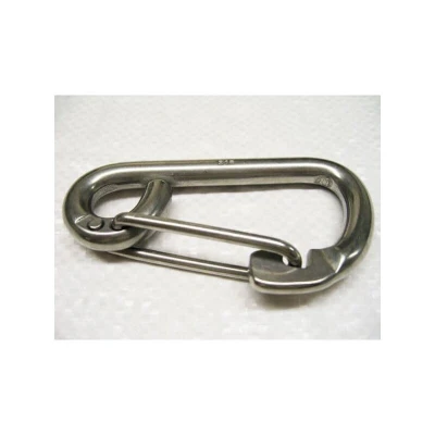 Image of Stainless Steel Carbine Hook with Formed Eye &amp; Safety Catch 10MM
