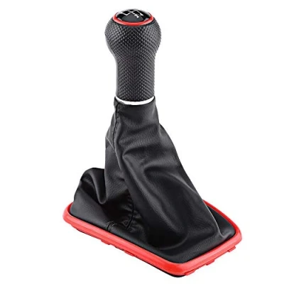 Image of Keenso 5 Speed Manual Gear Shift Knob Boot, Car Gaiter Stick Gaitor Boot Kit Head Lever Cover with Leather Dustproof