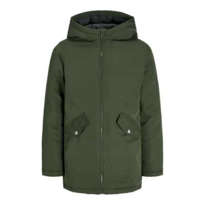 Image of JACK &amp; JONES Men&#039;s Jjloop Parka Jacket Jnr, Forest Night, 140 cm