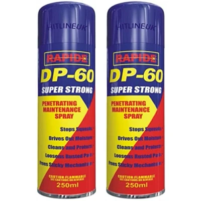 Image of HitlineUK 2 x DP 60 Penetrating Releasing Cleaning Maintenance Spray Lubricant 250ml