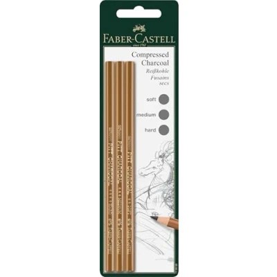 Image of Faber Castell PITT Charcoal Pencil Set of 3