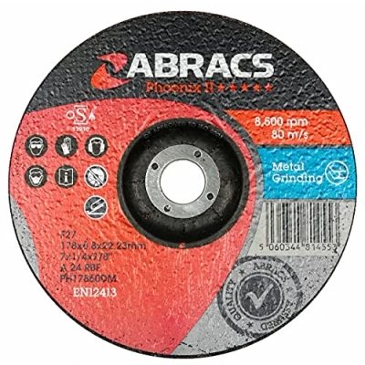 Image of Abracs PH17860DM Phoenix II DPC Metal Grinding Disc, 178mm x 6mm 22mm