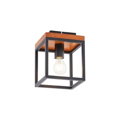 Image of Lindby Ceiling Light &#039;Miravi&#039; dimmable (Modern) in Brown Made of Wood for e.g. Living Room &amp; Dining (1 Source, E27) from lamp, lamp