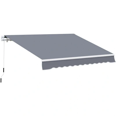 Image of Outsunny Garden Patio Manual Awning Canopy Sun Shade Shelter Retractable 4 Size 5 Colour100110 009GY