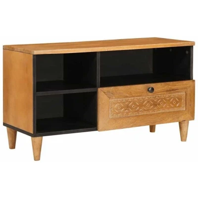 Image of vidaXL TV Cabinet Light brown 80 x 33 46 cm Solid mango wood