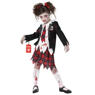 Image of Morph Costumes School Girl Zombie Costume For Kids, Kid Girl, Kids Halloween Girls Scary, X Large