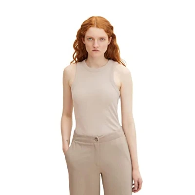 Image of TOM TAILOR Denim Ladie&#039;s 1032826 Tank top, 30224 Cloud Grey Melange, L