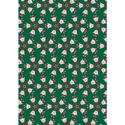 Image of Décopatch Ref FDA829C Green Santa Claus Pattern Paper Pack Each Sheet 30 x 40cm, of 20 Sheets Best Used With Décopach Glue &amp; Varnish,