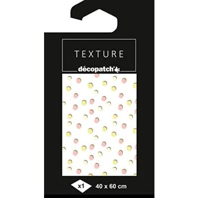 Image of Décopatch Ref TD846C Texture Collection Pink Dotted Pattern Contains 1 Sheet of 40 x 60cm Textured Paper, Foil Printing for Metallic Effects, Premium Range