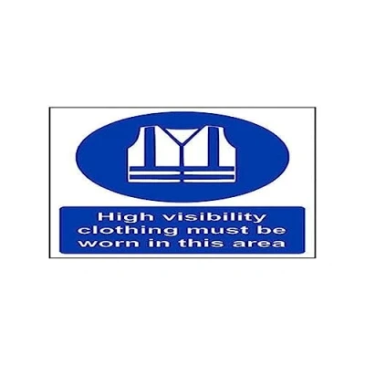 Image of V Safety High Visibility Clothing Must Be Worn In This Area PPE Sign 200 mm x 300 2 Super Strong PETG
