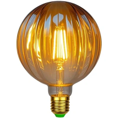 Image of Tianfan Led Bulbs Vintage 4W Warm White 2500Kelvin Big Globe Crystal Bulb 220/240V Edison Screw E27 Base Specialty Decorative Light G125 (Melon)