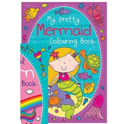 Image of Martello A4 &#039;My Pretty Mermaid&#039; Colouring Book 70 Designs to Colour Stocking Filler
