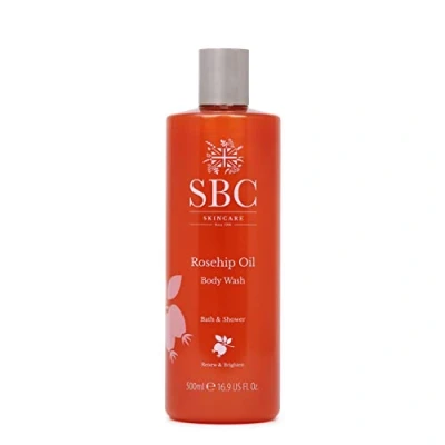 Image of SBC Skincare Rosehip Oil Body Wash 500ml, Anti Ageing Bath and Shower with Vitamins A, C E, Delicate Scent