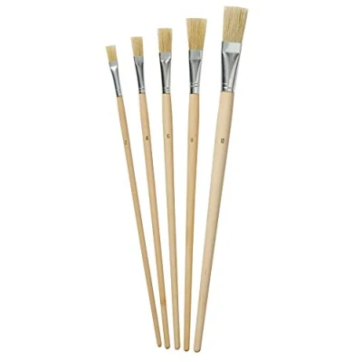 Image of HAMILTON Prestige Pure Lily Bristle Flat Fitch Brushes 5 Pack