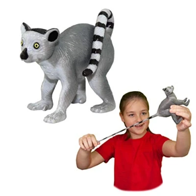 Image of Rep Pals Ring Tailed Lemur, stretchy Toy from Deluxebase. Super animal replicas that feel real, great for kids