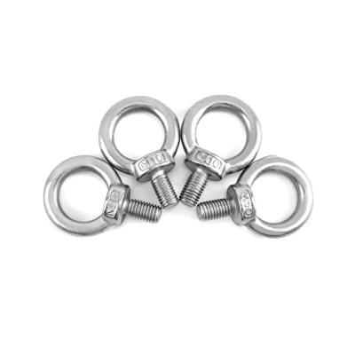 Image of QWORK® 4PCS M10 Eye Bolts 200KG 304 Stainless Steel Male Thread Lifting Ring for Living and Various Engineering Equipment