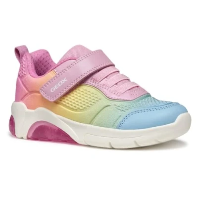 Image of Geox Light UP J Fadinlight GIRL Trainers for kids, Size: 7K, Pink/multicolor Imitation leather/ textile
