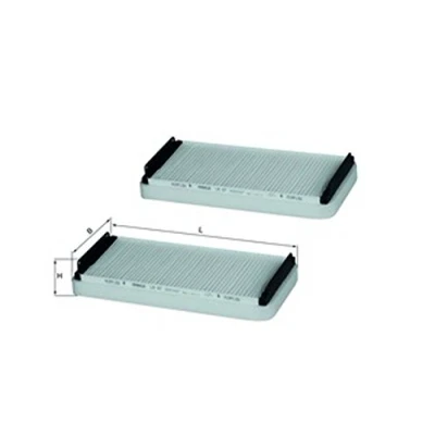 Image of 76417679 Pollen Filter MAHLE ORIGINAL LA 47/S Particulate 257,5, 269,5mm 115, 227mm 29,0, 41,0mm MERCEDES BENZ: S Class Saloon, SL Convertible