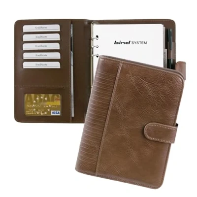 Image of 15601 Bound A5 Imitation Leather System Planner Brown