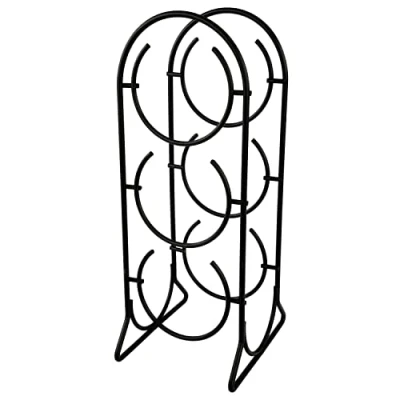 Image of Spectrum Diversified Horseshoe Wine Rack, 3 Bottle Holder, Countertop Storage, Holds Standard &amp; Jumbo Bottles, Modern Kitchen Décor Black (38610)