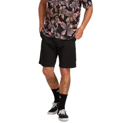Image of Volcom Men&#039;s Frickin Drifter 20&quot; Chino Walk Short, Black New, 32