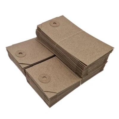 Image of Swift Unstrung Tags Brown Reinforced Card Clothing Parcel Label Gift Swing Tickets Kraft Price Labelling 83mm x 41mm (Pack of 200)