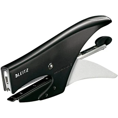 Image of Leitz Stapling Pliers, 15 Sheet Capacity, Ergonomic Metal Body, Includes Staples, WOW Range, 55312095 Black