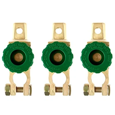 Image of 3 Pieces Car Battery Isolator Switch, Quick Cut Off Switch 6 24V Terminal Disconnect Zinc Alloy Copper Plating Master for Boat Truck