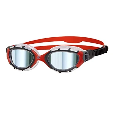 Image of Zoggs Predator Flex Goggle, UV Protection Swim Goggles,Black/Red/Mirror, small