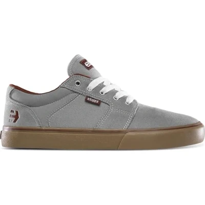 Image of Etnies Men&#039;s Barge LS Skate Shoe, Grey/Gum/RED, 8 UK