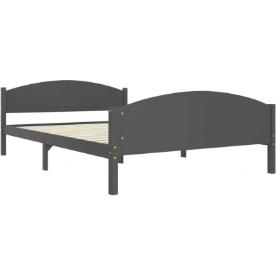 Image of vidaXL Bed Frame without Mattress Dark Grey Solid Pine Wood 160x200cm
