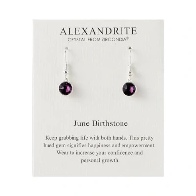 Image of Philip Jones June Birthstone Drop Earrings Created with Alexandrite Zircondia® Crystals