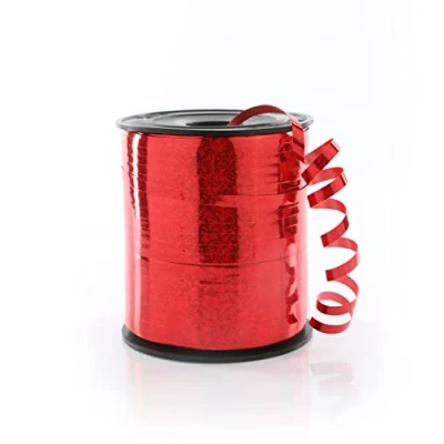 Image of LOVETRENDS Holographic Curling Ribbon Red 250m Reel of Great for Balloon Decorations and Gift Wrapping