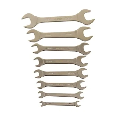 Image of US PRO Tools 8pc Extra Flat Thin Double Open End Spanners 6 23mm 3875
