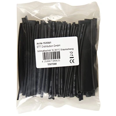 Image of MC POWER Heat shrink tube set, 100 pieces in assortment bag, black