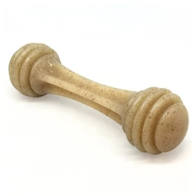 Image of SodaPup Honey Bone Durable Dog Chew Toy Made in USA from Non Toxic, Pet Safe, Food Safe Nylon Material for Mental Stimulation, Clean Teeth, Fresh Breath, Problem Chewing, Calming Nerves, &amp; More