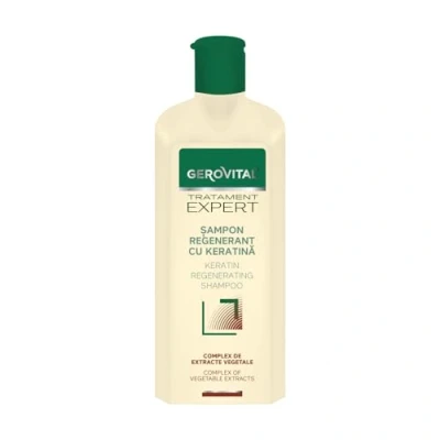 Image of Gerovital Tratament Expert, Keratin Regenerating Shampoo, Hair care, Care for fragile, fine, devitalized Hair, 400 ml