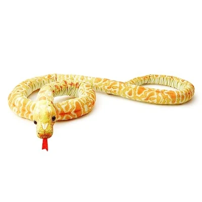 Image of Zappi Co Kids Stuffed Soft Cuddly Plush Snake Toy Part of Safari Animals Collection: Realistic and Lifelike, Perfect for (180 cm Length)(Yellow Corn Snake)