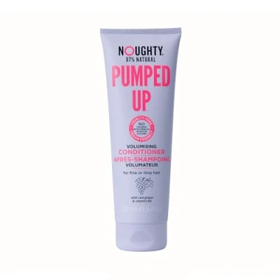 Image of Noughty 97% Natural Pumped Up Volumising Conditioner to Gently Cleanse and Volumise Fine or Limp Hair with Red Grape Vitamin B5, Sulphate Free Vegan Haircare 250ml