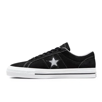 Image of Converse Men&#039;s One Star Suede Ox Sneakers, Black/Black/White, 9.5 UK