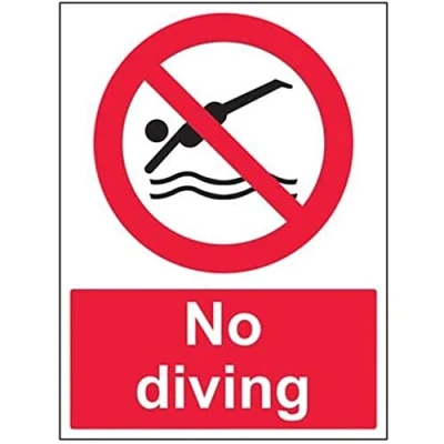 Image of V Safety No Diving Prohibition Sign 300mm x 400mm 1mm Rigid Plastic