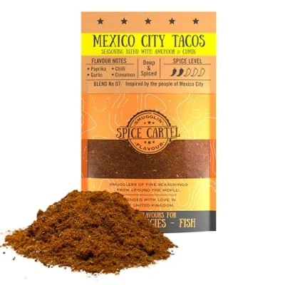 Image of Spice Cartel&#039;s Mexico City Tacos. Perfect To Give Your Tacos &amp; Fajitas A New Lease of Life! 100g Resealable Pouch. Hand Made In The UK.